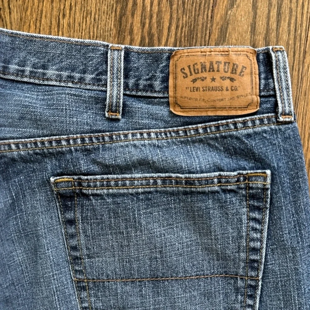 Signature Levi Strauss‎ Mens Relaxed Fit Jeans Blue Denim W42 L32